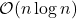 \mathcal{O}(n \log n)